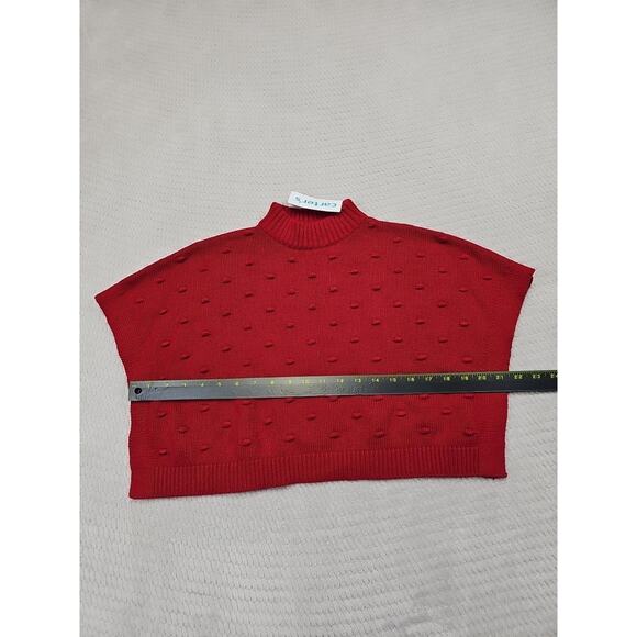 Carters Poncho Sweater Girls 3T Swiss Dot Red Christmas Holiday New - Picture 3 of 7